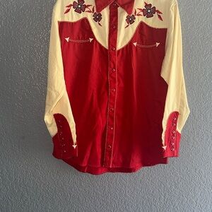 Red and Cream Western Shirt